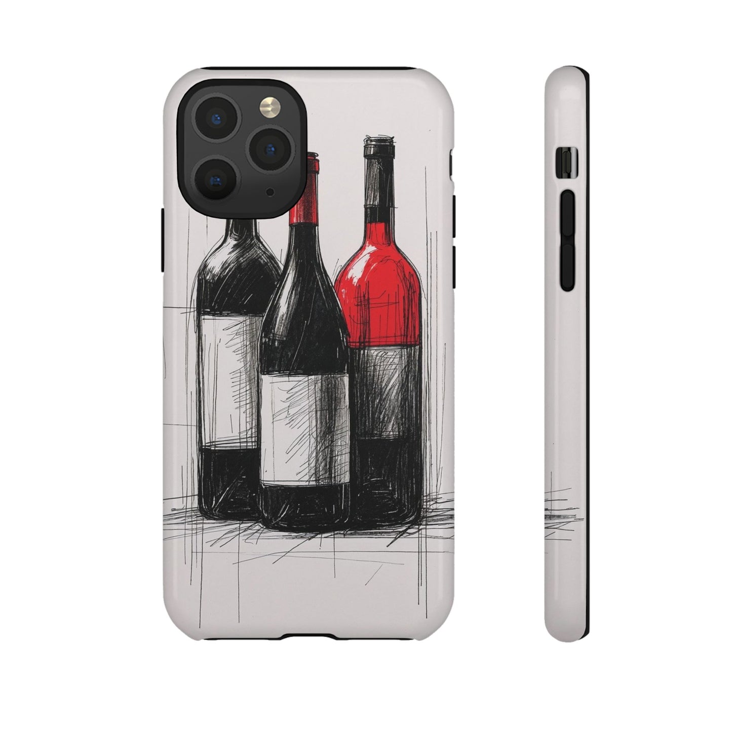 Wine Lover's Phone Case, Tough Phone Cover, Artistic Wine Design, Gift for Wine Enthusiasts, Customizable Case, Unique Wine Art