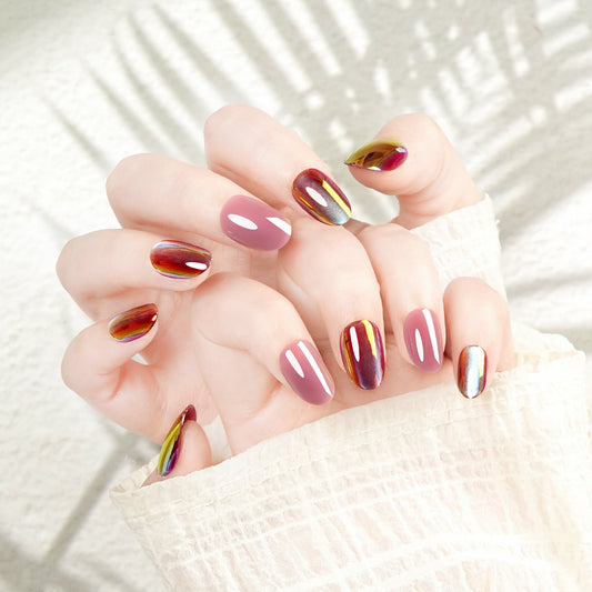 Mirror Chrome Glow Short Nail Set – Image 2
