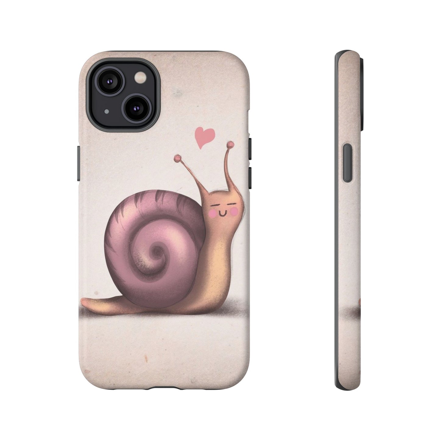 Cute Snail Phone Case — Pink Heart Cartoon Protective iPhone Cover