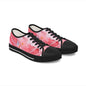 Pink Watercolor Floral Low Top Sneakers — Casual Canvas Shoes