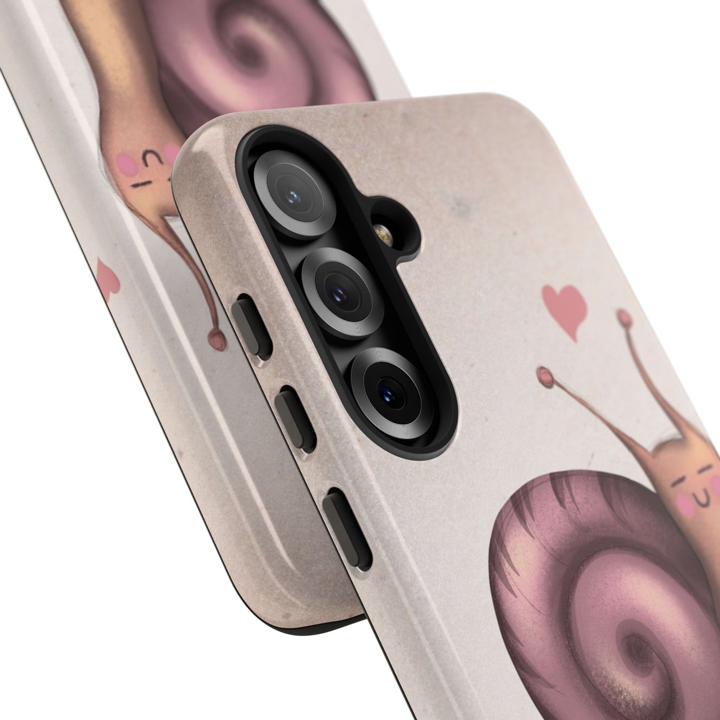 Cute Snail Phone Case — Pink Heart Cartoon Protective iPhone Cover