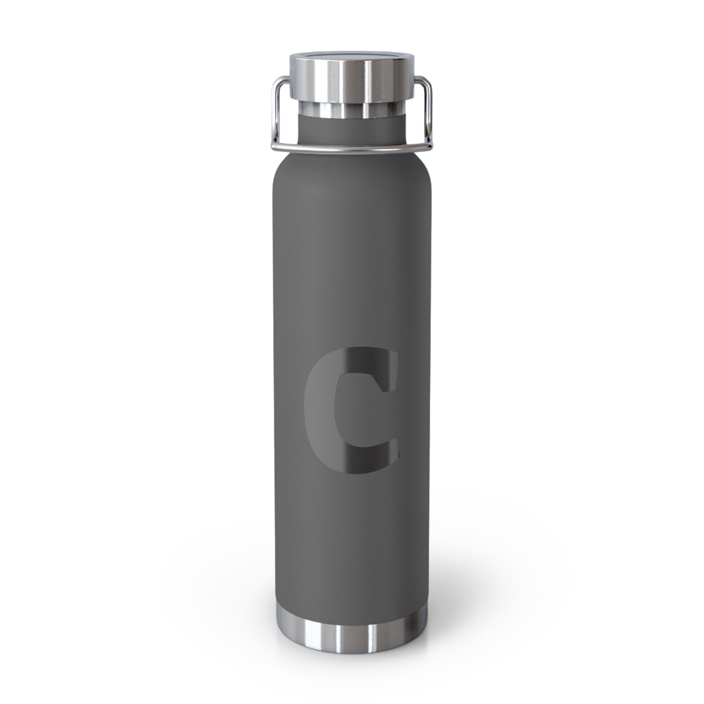 Personalized Copper Insulated Water Bottle, 22oz - "C" Custom Monogram