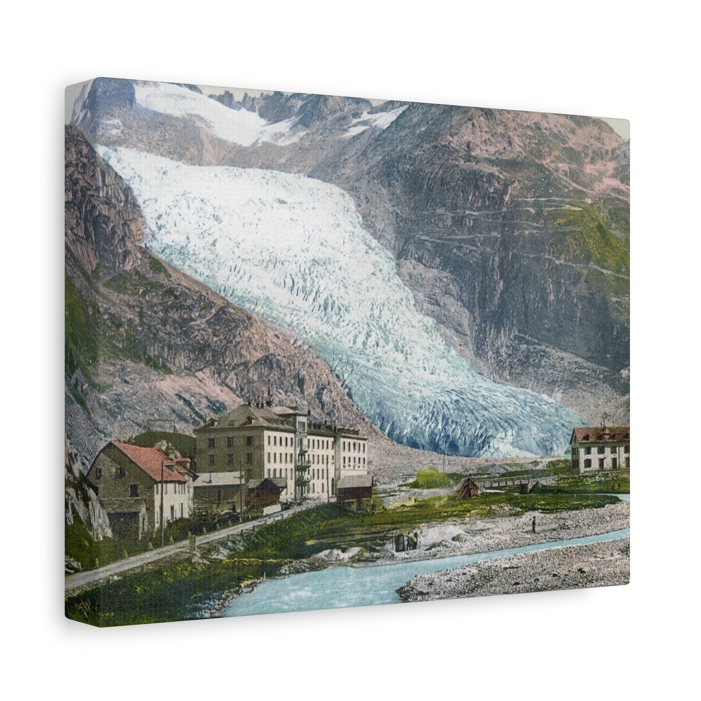 Glacier Village Matte Canvas Print