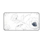 Floral Sketch Desk Mat — Minimal Black & White Blossom Mousepad