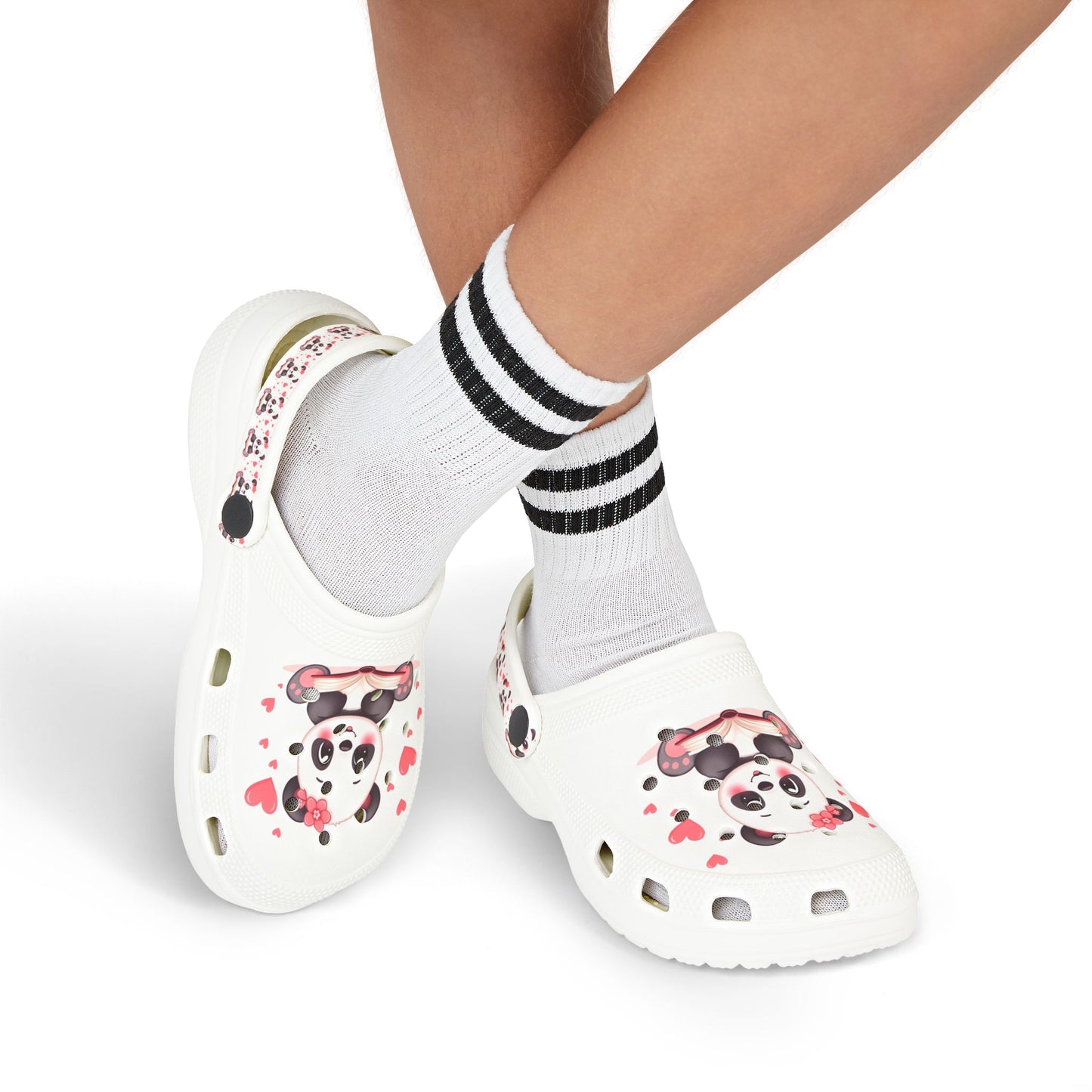 Kids Panda Heart Clogs