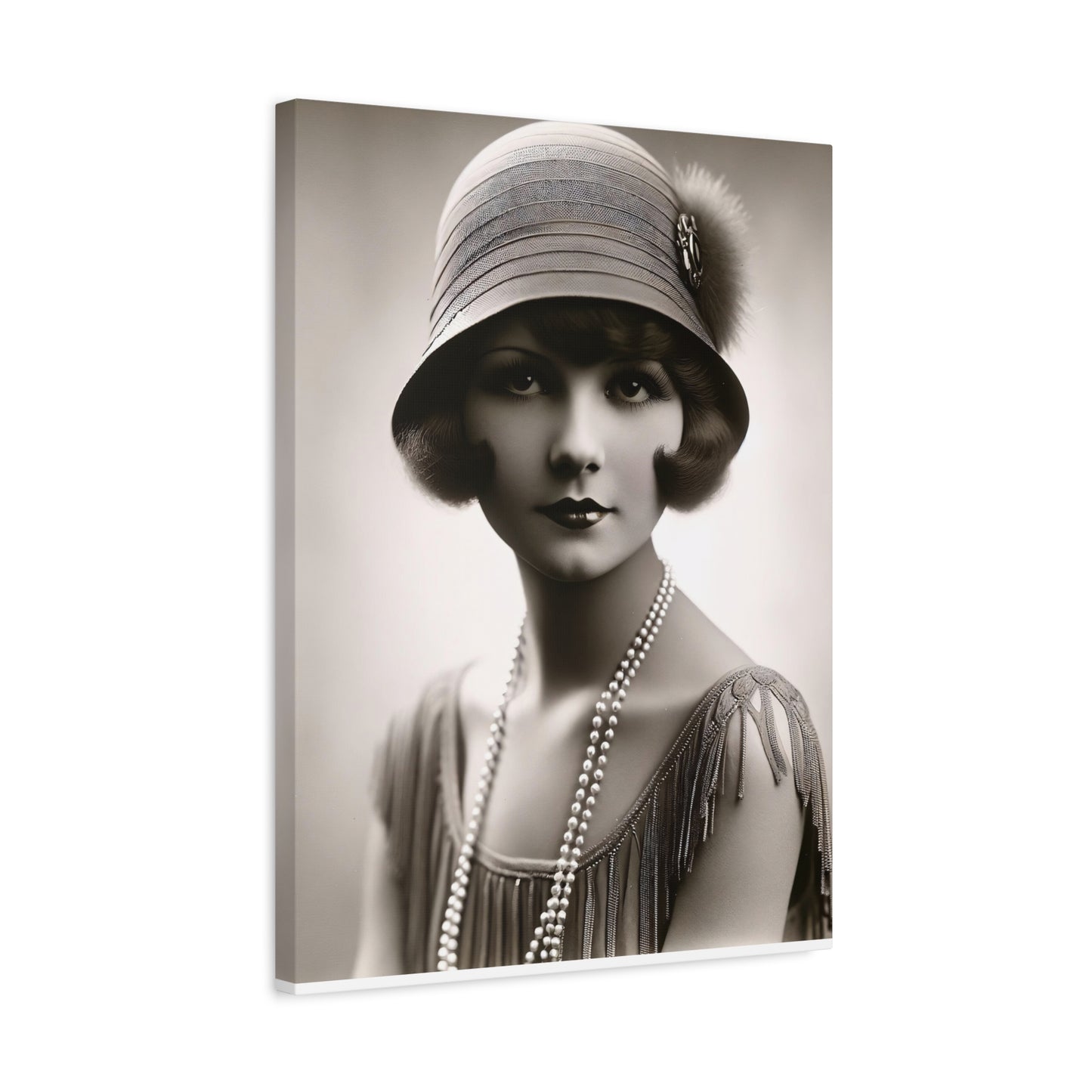 Vintage 1920s Flapper Portrait Canvas