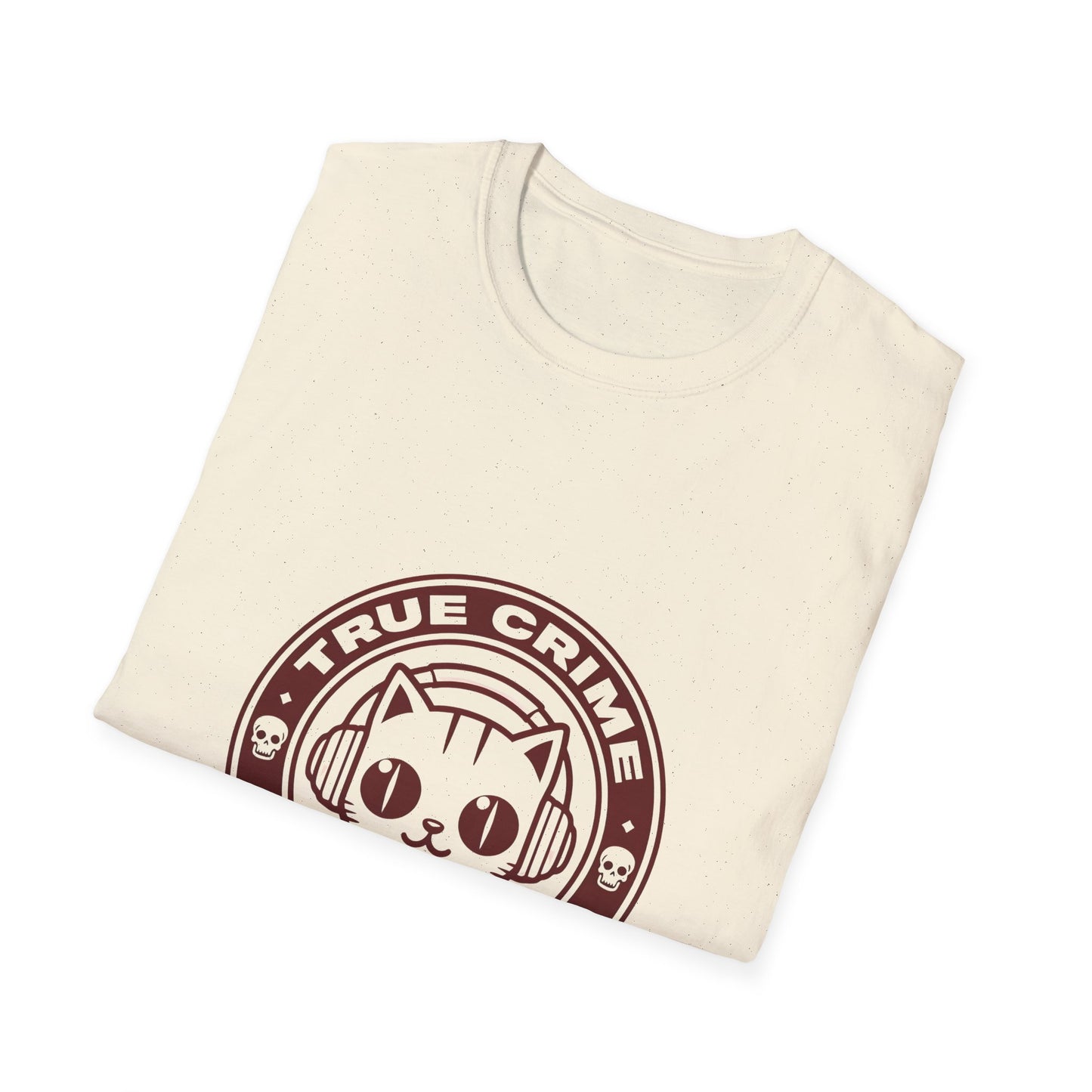 True Crime Freak Cat T-Shirt – Cute Kitty Badge Tee for True Crime Fans