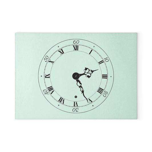 Elegant Clock Design Glass Cutting Board Unique Kitchen Decor