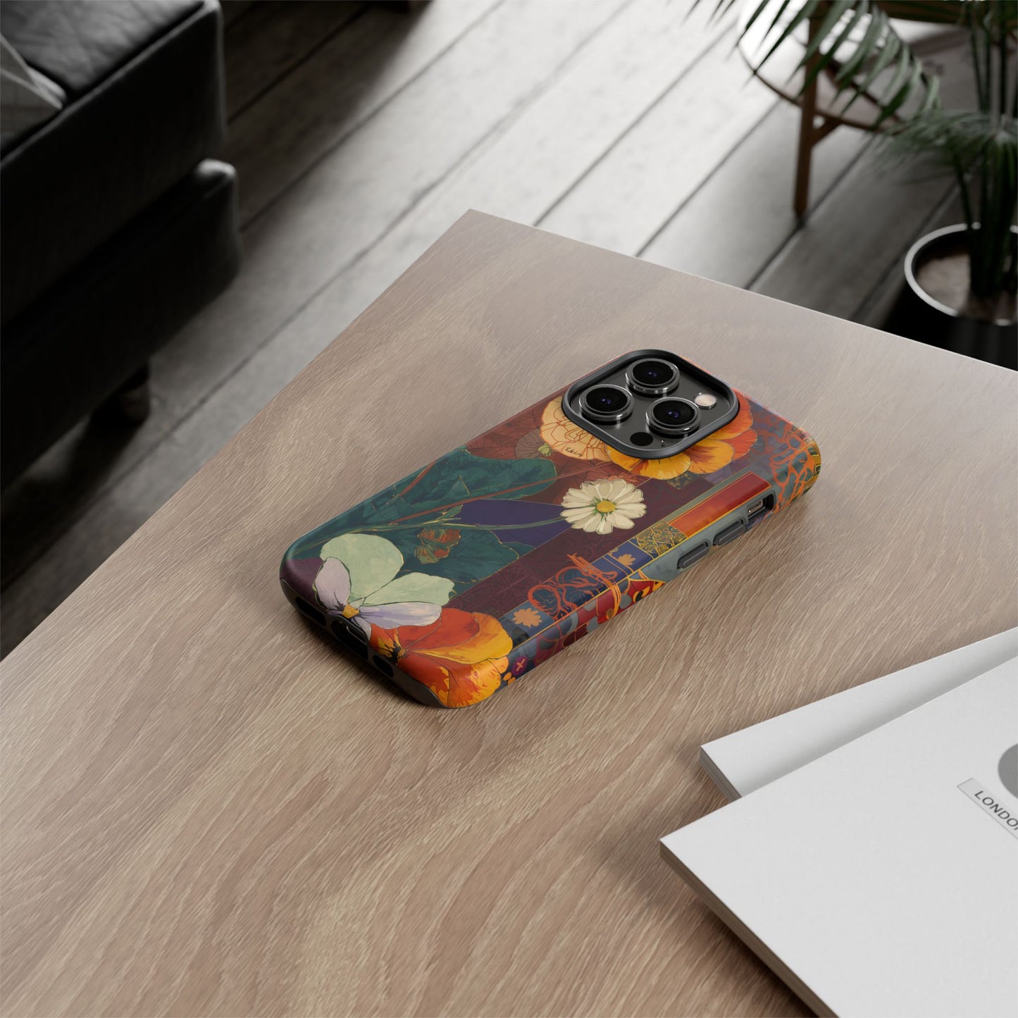 Floral Pansy Tough Phone Case — Vintage Botanical Protection