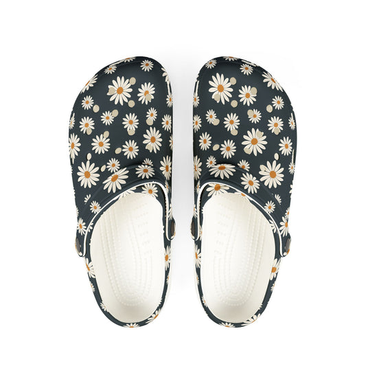 Daisy Print Foam Clogs/ Croc — Comfortable Floral Garden Shoes