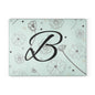 Floral Monogram Glass Cutting Board - Personalized Kitchen Decor