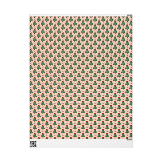 Christmas Tree Pattern Wrapping Paper Roll — Festive Gift Wrap for Holidays & Parties