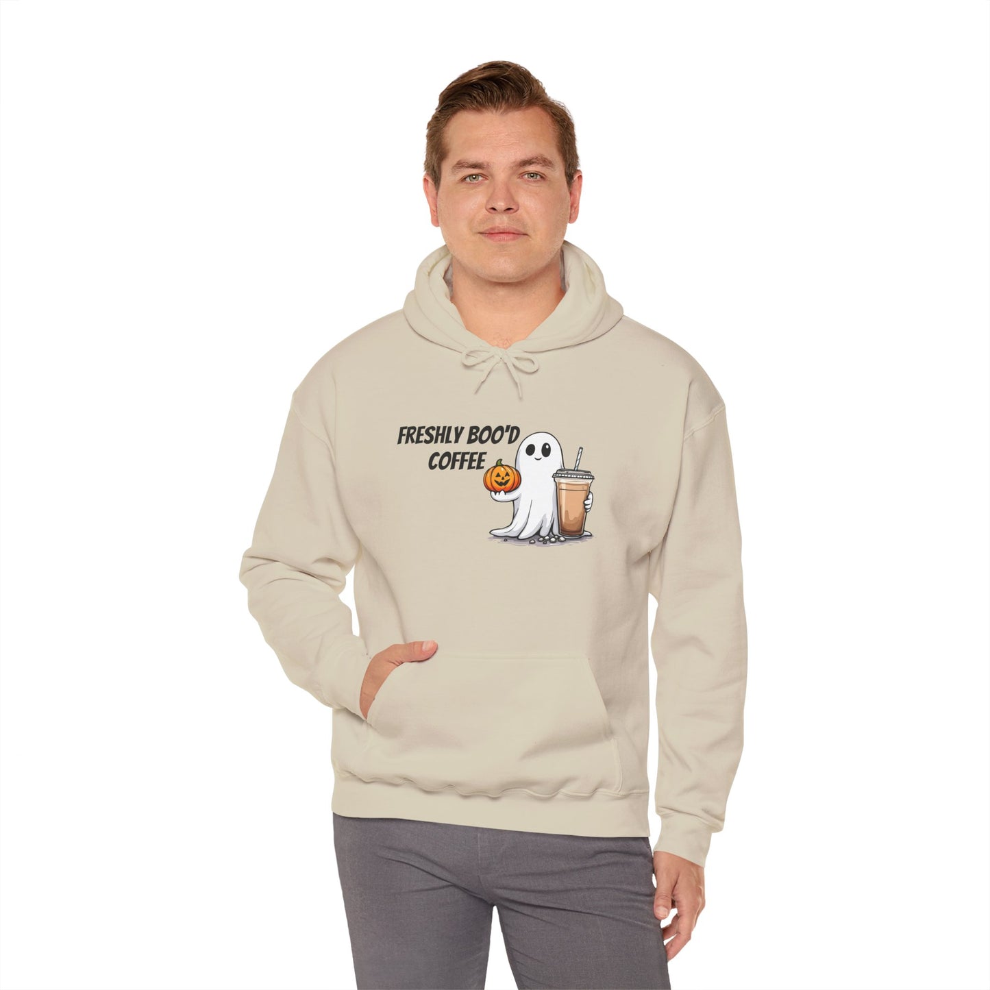 Ghostly Coffee Unisex Hoodie, Halloween Sweatshirt, Cute Fall Apparel, Cozy Casual Wear, Gift for Coffee Lovers, Fun Spooky Style