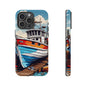 Colorful Fishing Boat Phone Case | Nautical Gift, Marine Design, Coastal Aesthetic, Summer Vibes, Sea Lover's Accessory