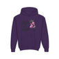Youth Hoodie — "Love Has Four Paws" Pink Scooter French Bulldog Graphic