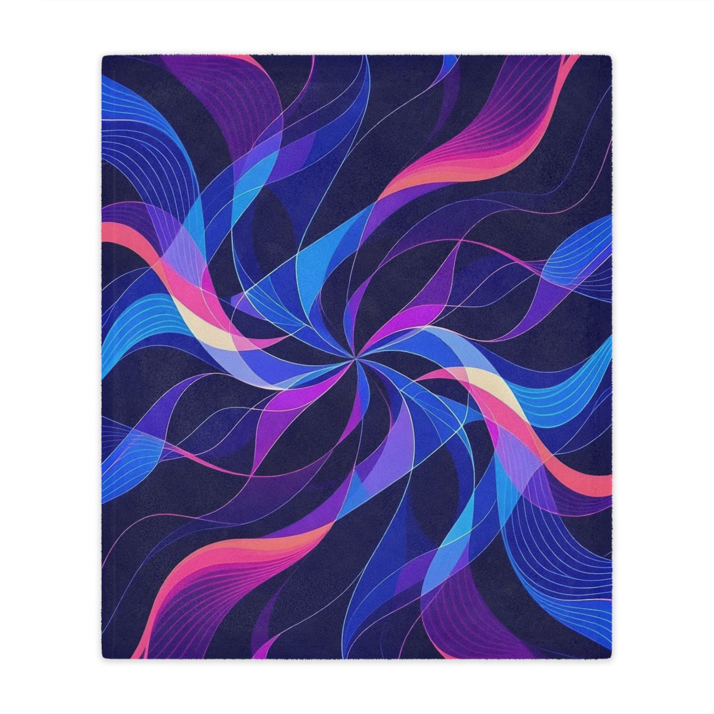 Minky Blanket — Abstract Neon Swirl Plush Throw