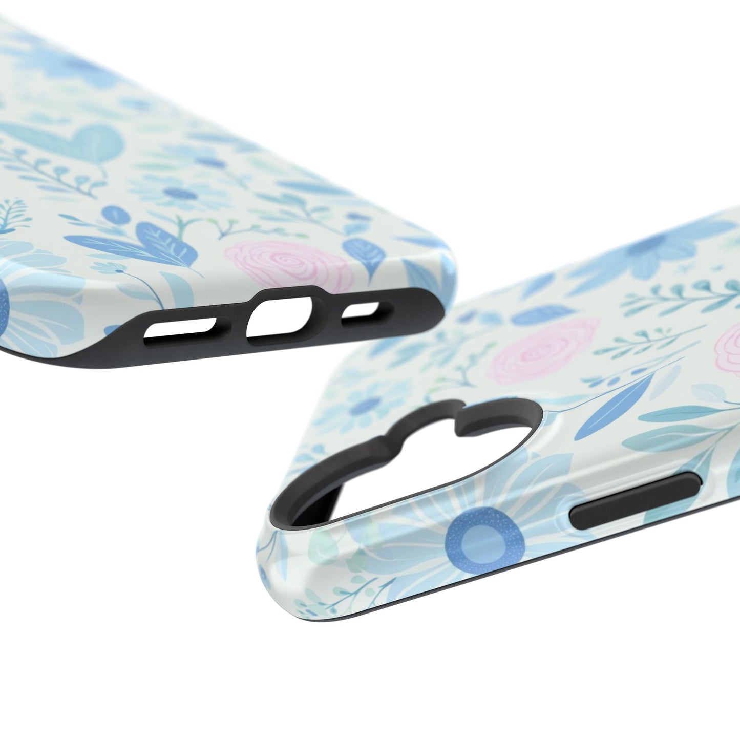 Floral Pastel Magnetic Impact Phone Case — Blue & Pink Botanical Design