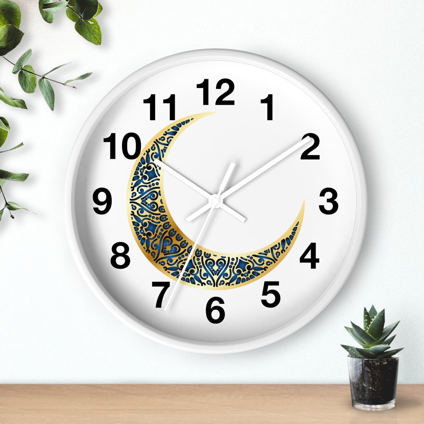Elegant Boho Moon Phase Wall Clock, Decorative Home Clock, Unique Gift for Home Decor, Wellness, and Spiritual Spaces, Timepiece