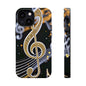 Music Notes Magnetic Impact-Resistant Phone Case — Gold Treble Clef Design