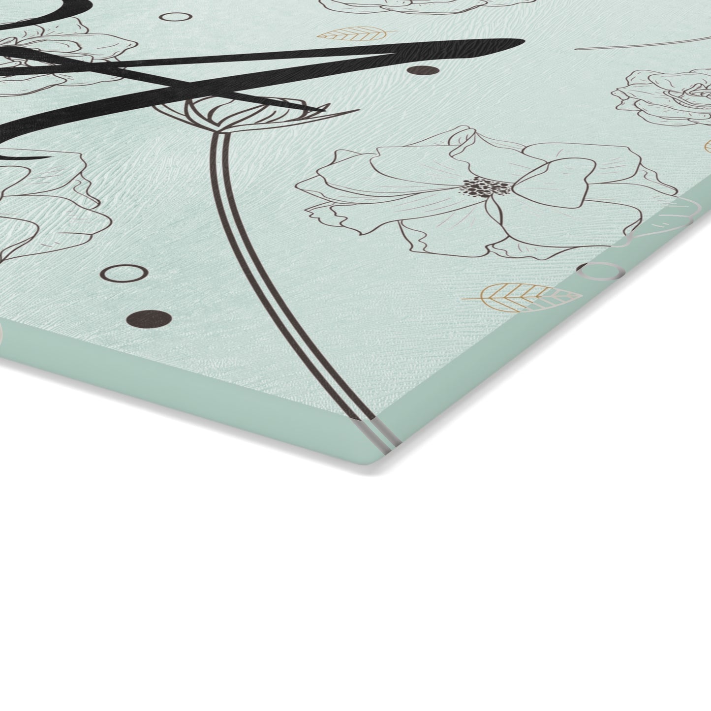 Personalized Floral Glass Cutting Board - Letter A