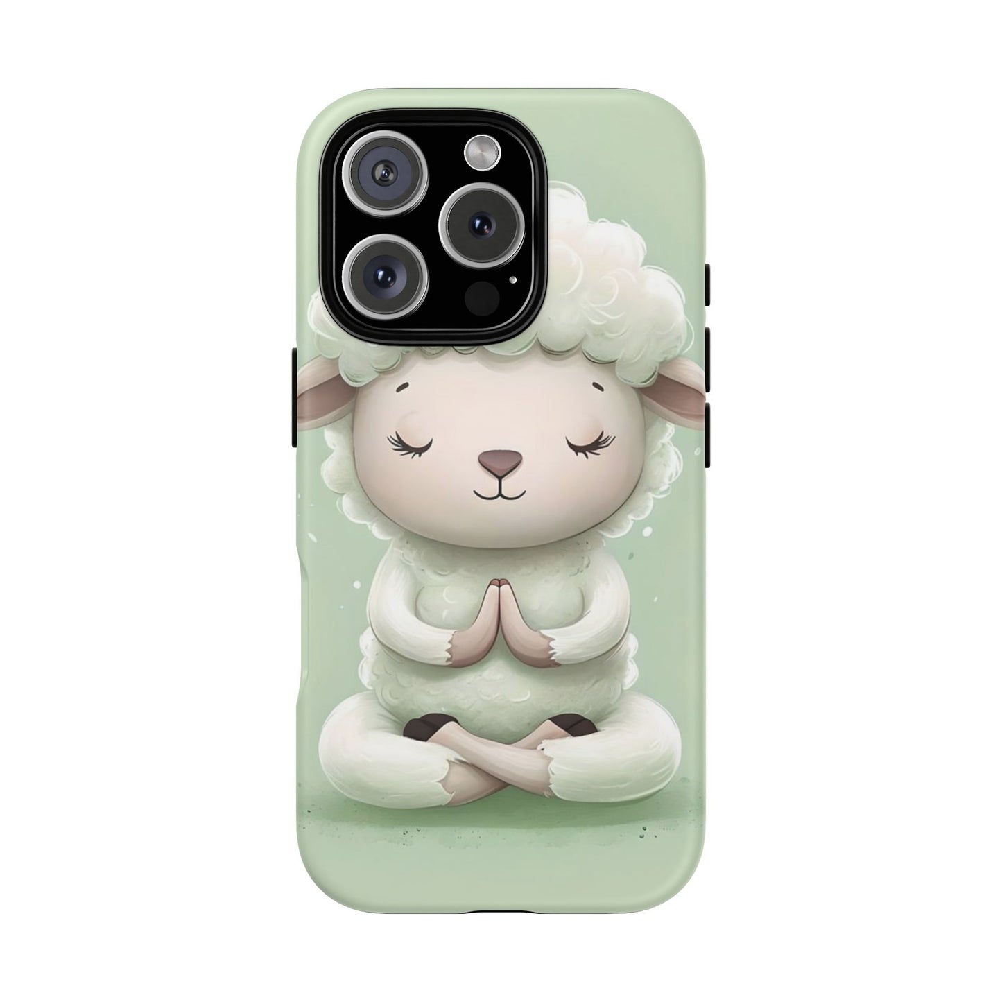 Meditating Lamb Phone Case — Cute Pastel Protective iPhone Cover
