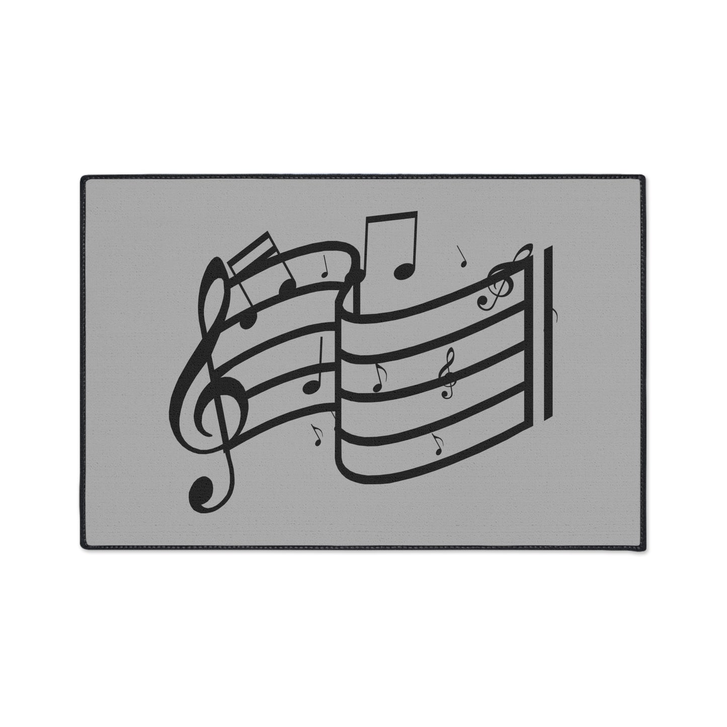 Musical Notes Heavy-Duty Floor Mat — Clef & Staff Design for Music Rooms