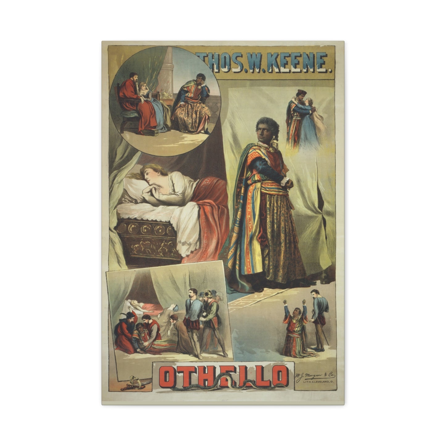 Othello Vintage Playbill Matte Canvas Wall Art