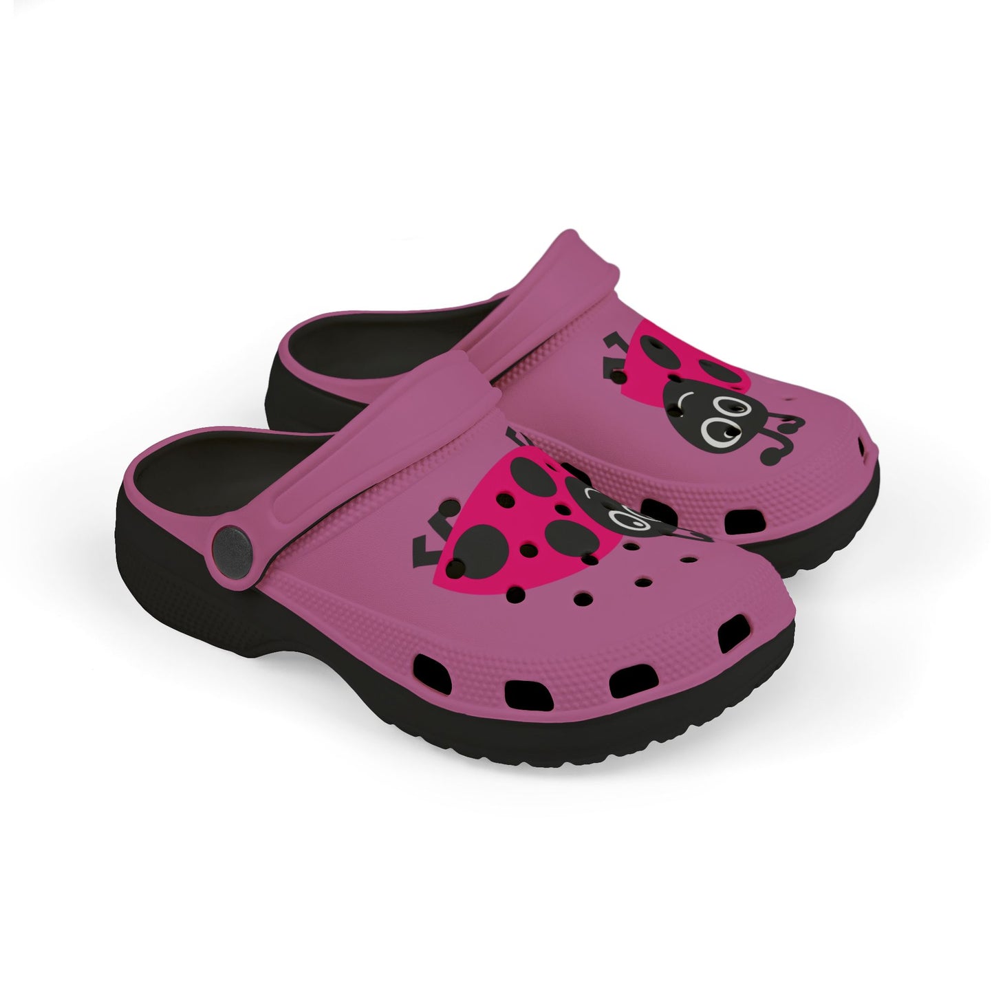 Kids' Pink Ladybug EVA Foam Clogs — Lightweight Slip-On Sandals for Toddlers & Little Girls