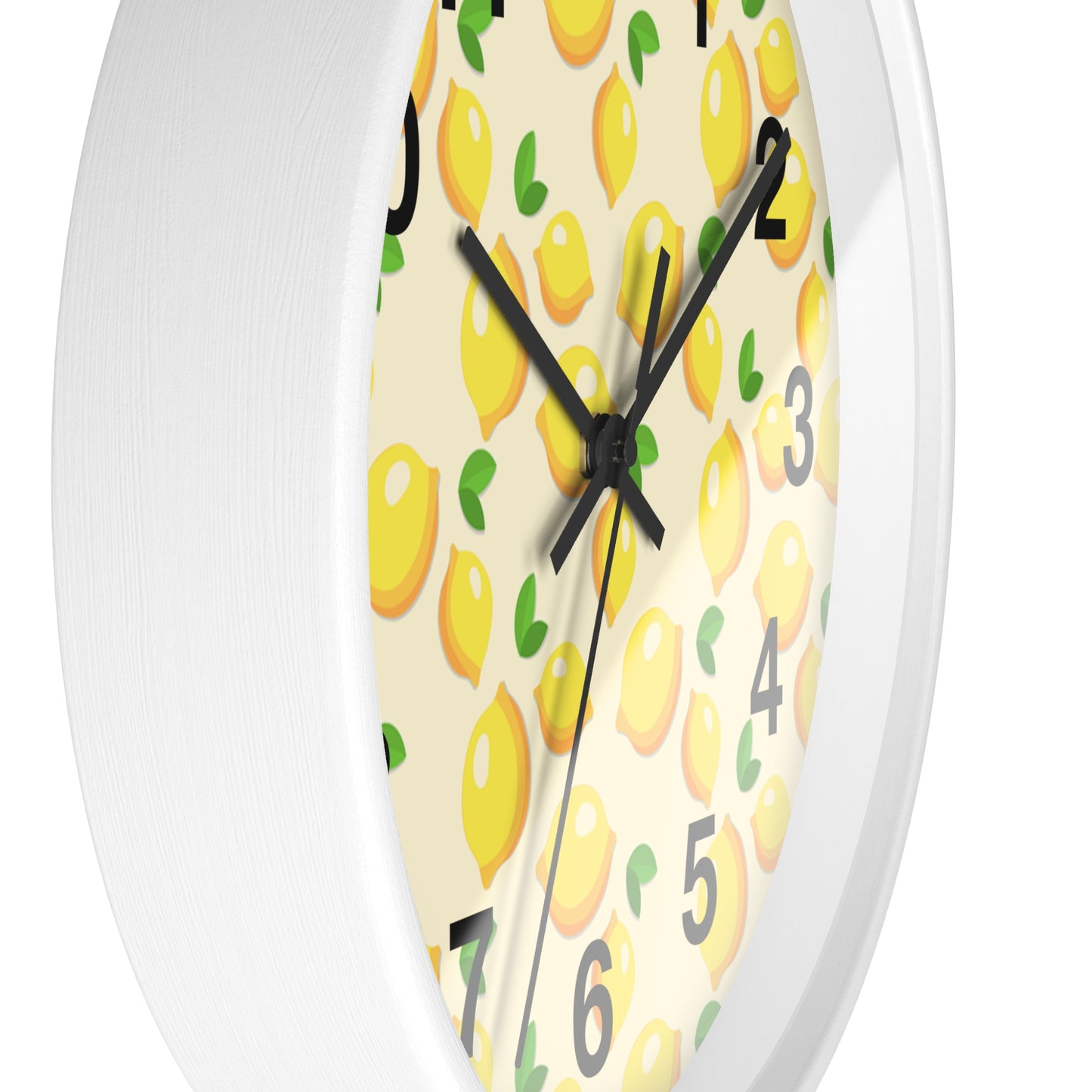 Lemon Pattern Wall Clock – Bright Citrus Kitchen Clock