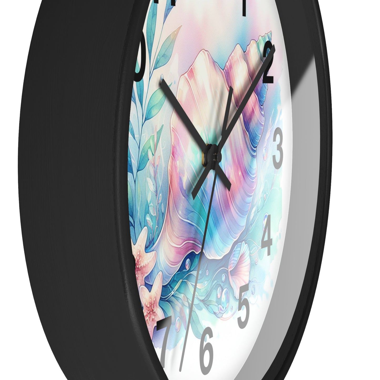 Seashell Pastel Wall Clock — Beachy Coastal Home Decor