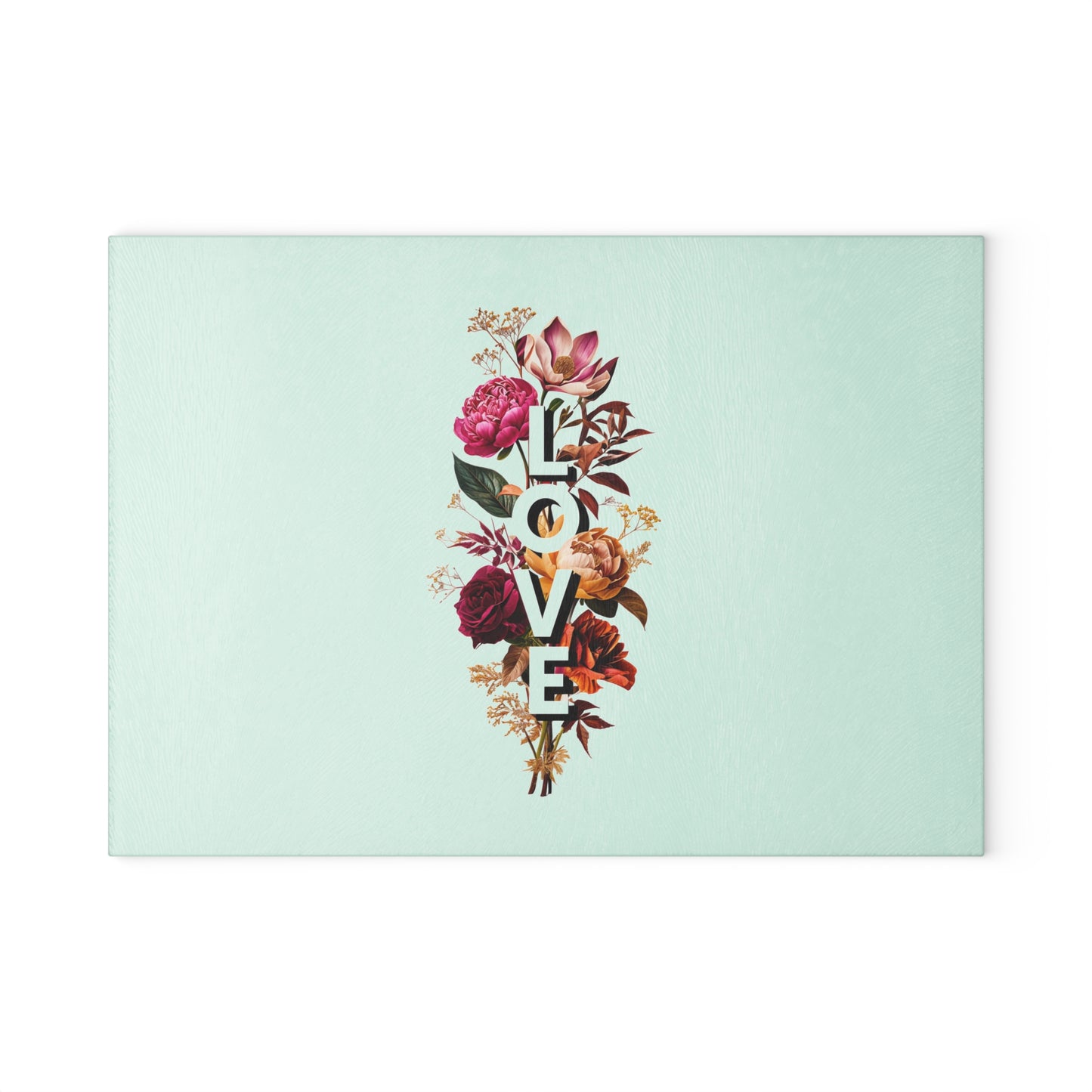 Floral Love Glass Cutting Board - Perfect Kitchen Gift