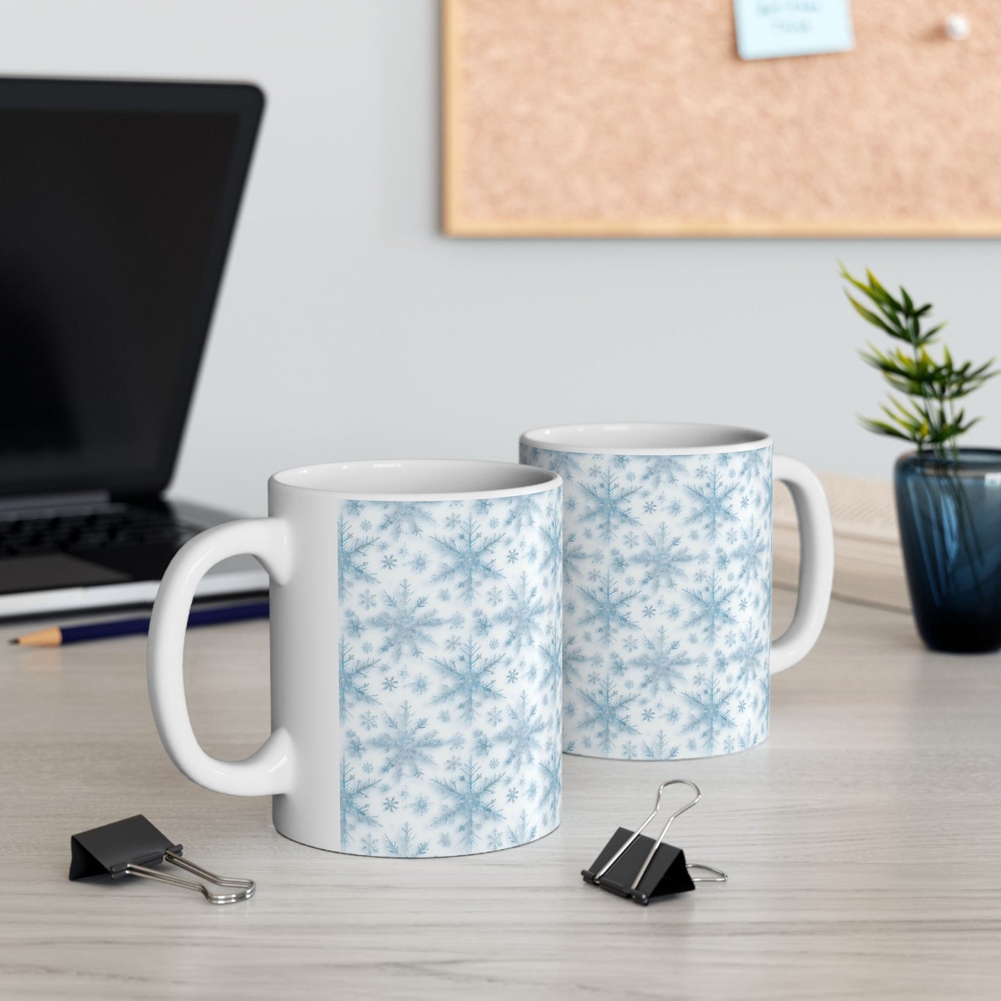 Winter Wonderland Ceramic Mug - Cozy Snowflake Design, Perfect for Hot Cocoa, Holiday Gifts, Home Decor, Winter Celebrations