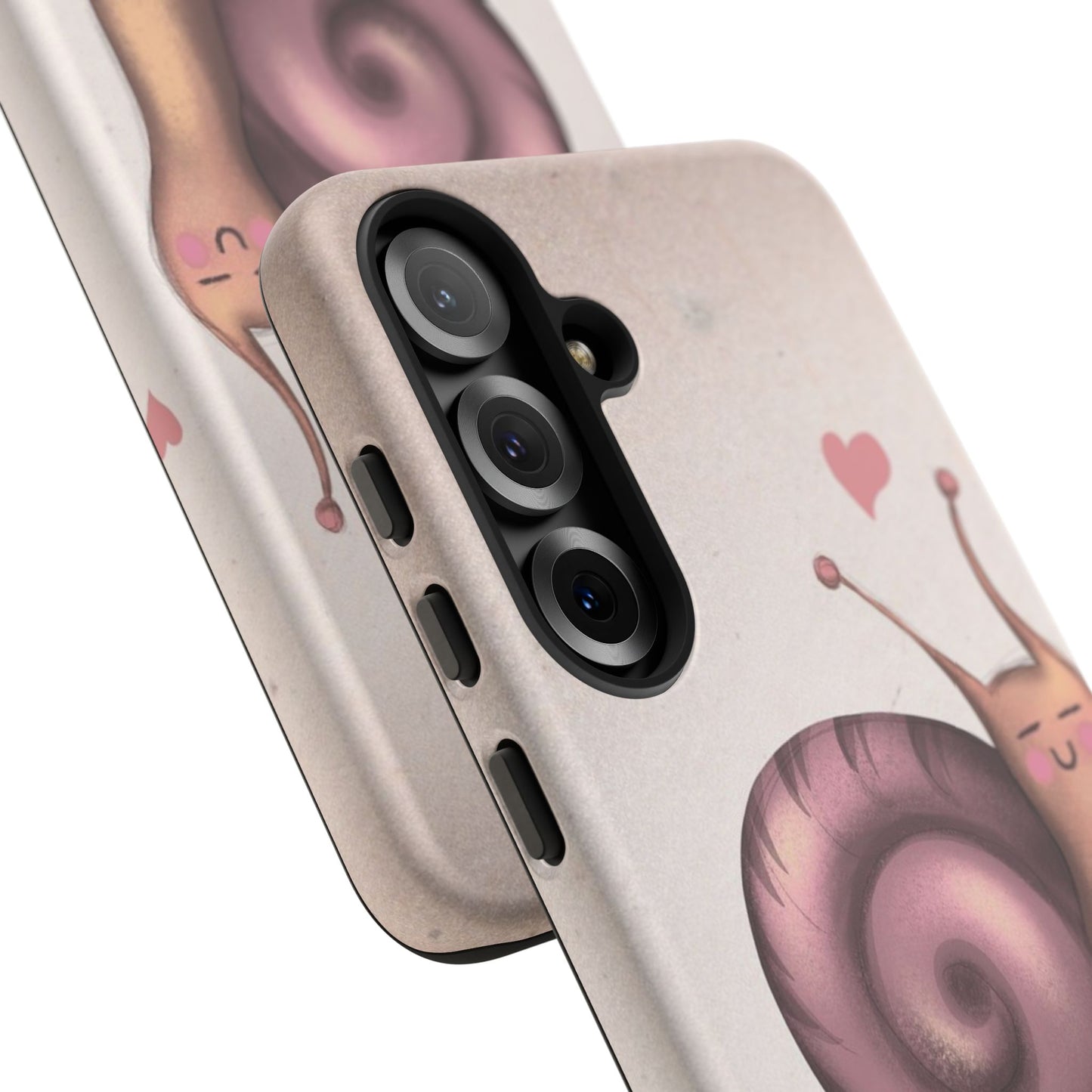 Cute Snail Phone Case — Pink Heart Cartoon Protective iPhone Cover