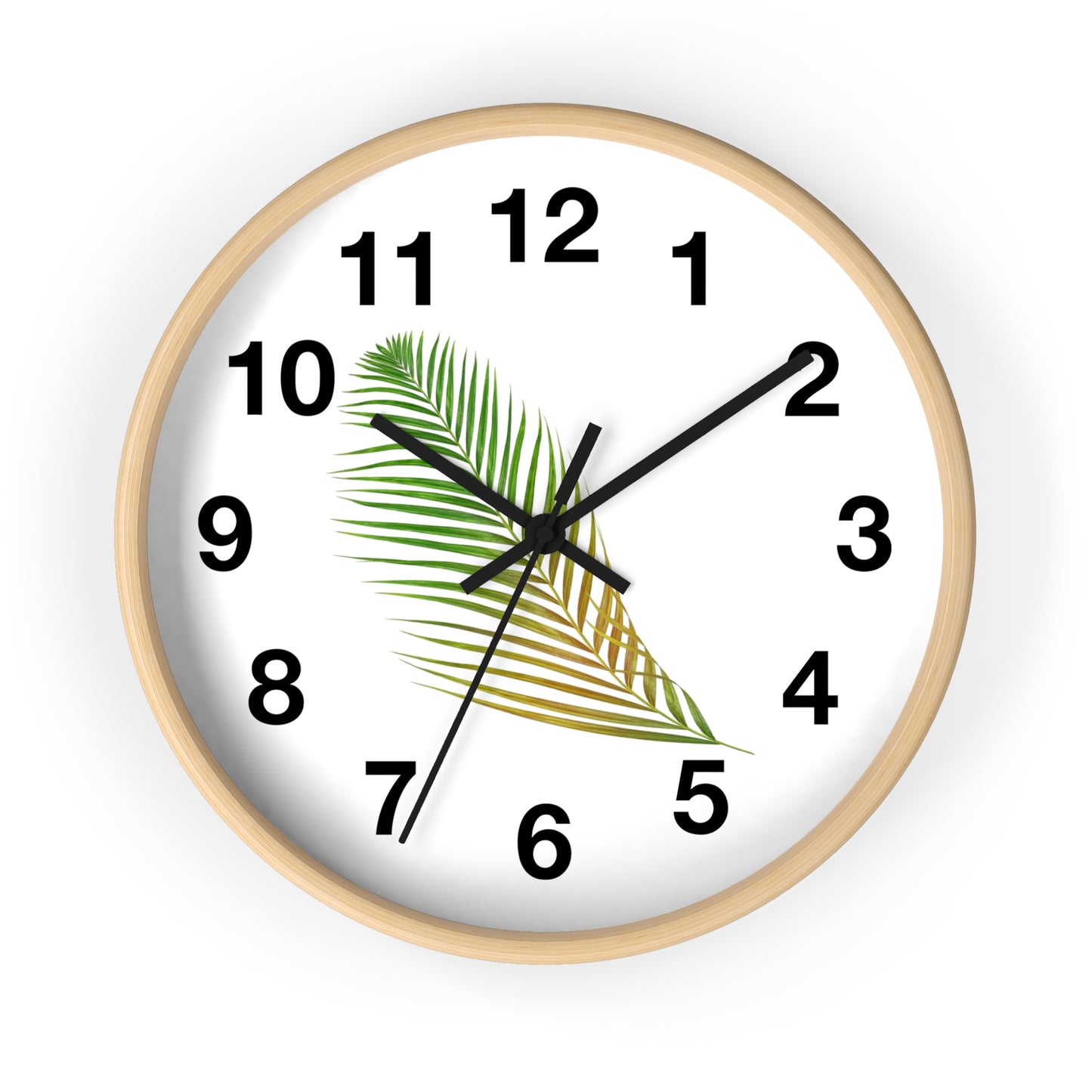 Tropical Palm Leaf Wall Clock – Minimal Botanical Home Decor