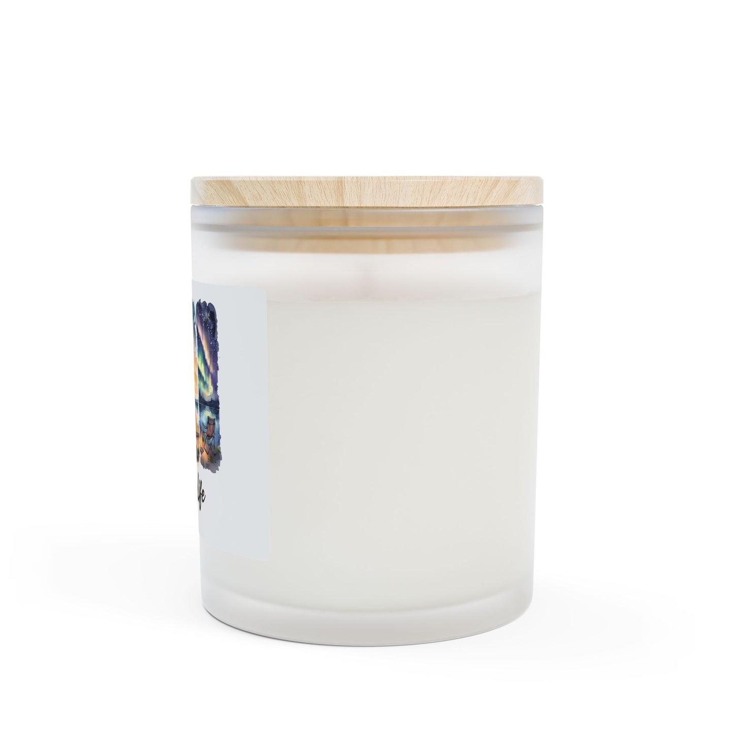 Camping Life Frosted Glass Candle — 11oz Cabin & Campfire Scented Candle