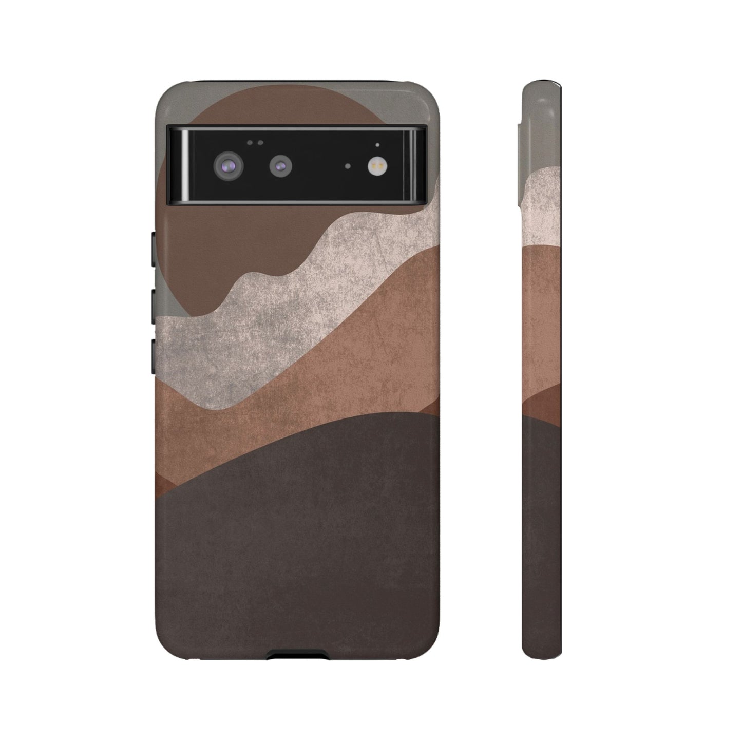 Abstract Earthtone Phone Case — Brown Layered Rugged Tough Case