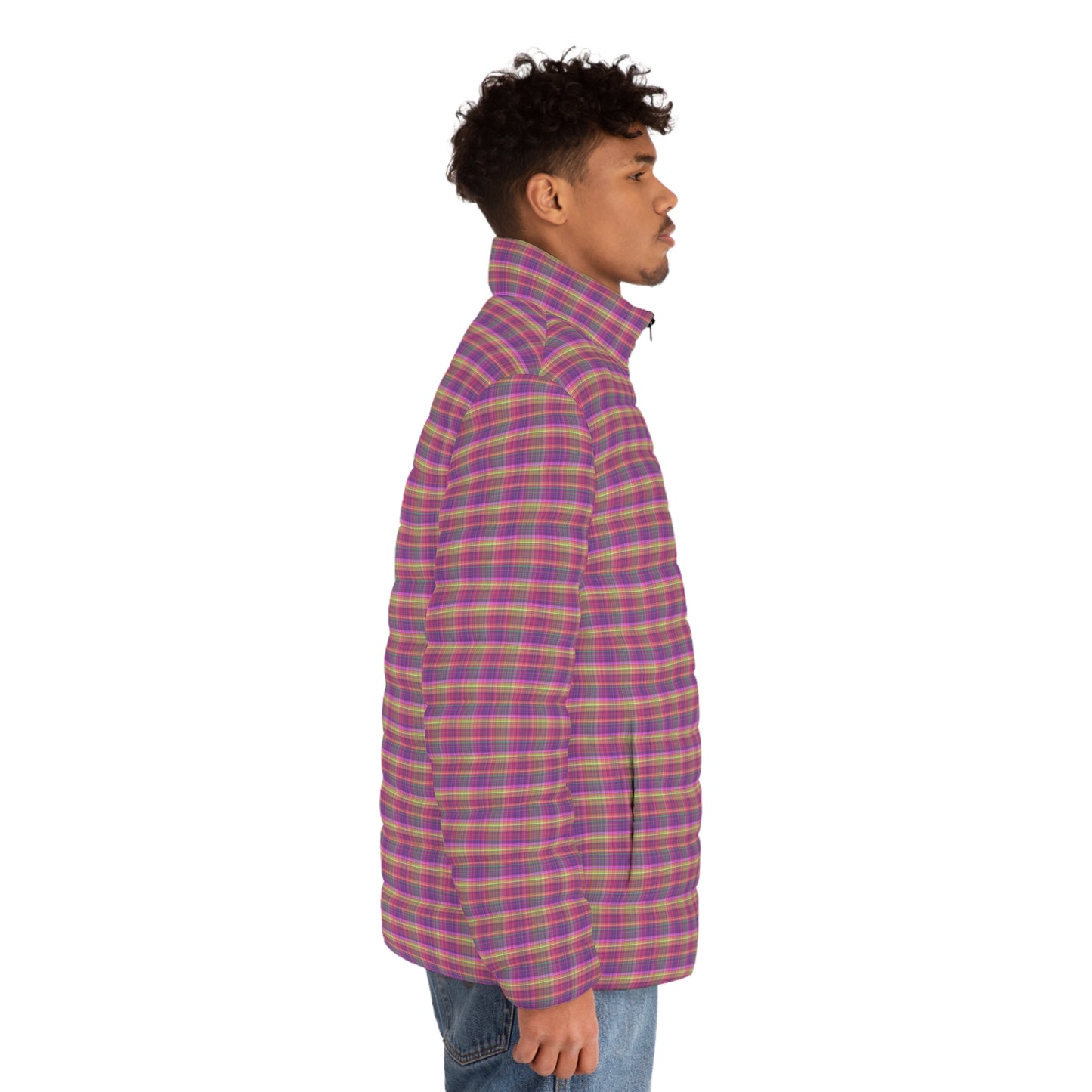 Colorful Men's Puffer Jacket, Stylish Outdoor Wear, Trendy Fashion Jacket, Casual Winter Apparel, Cozy Layering Piece, Perfect Gift for Him