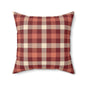 Cozy Plaid Square Pillow, Farmhouse Decor, Rustic Cushion, Autumn Throw Pillow, Gift for Home, Couch Pillow, Living Room Accent