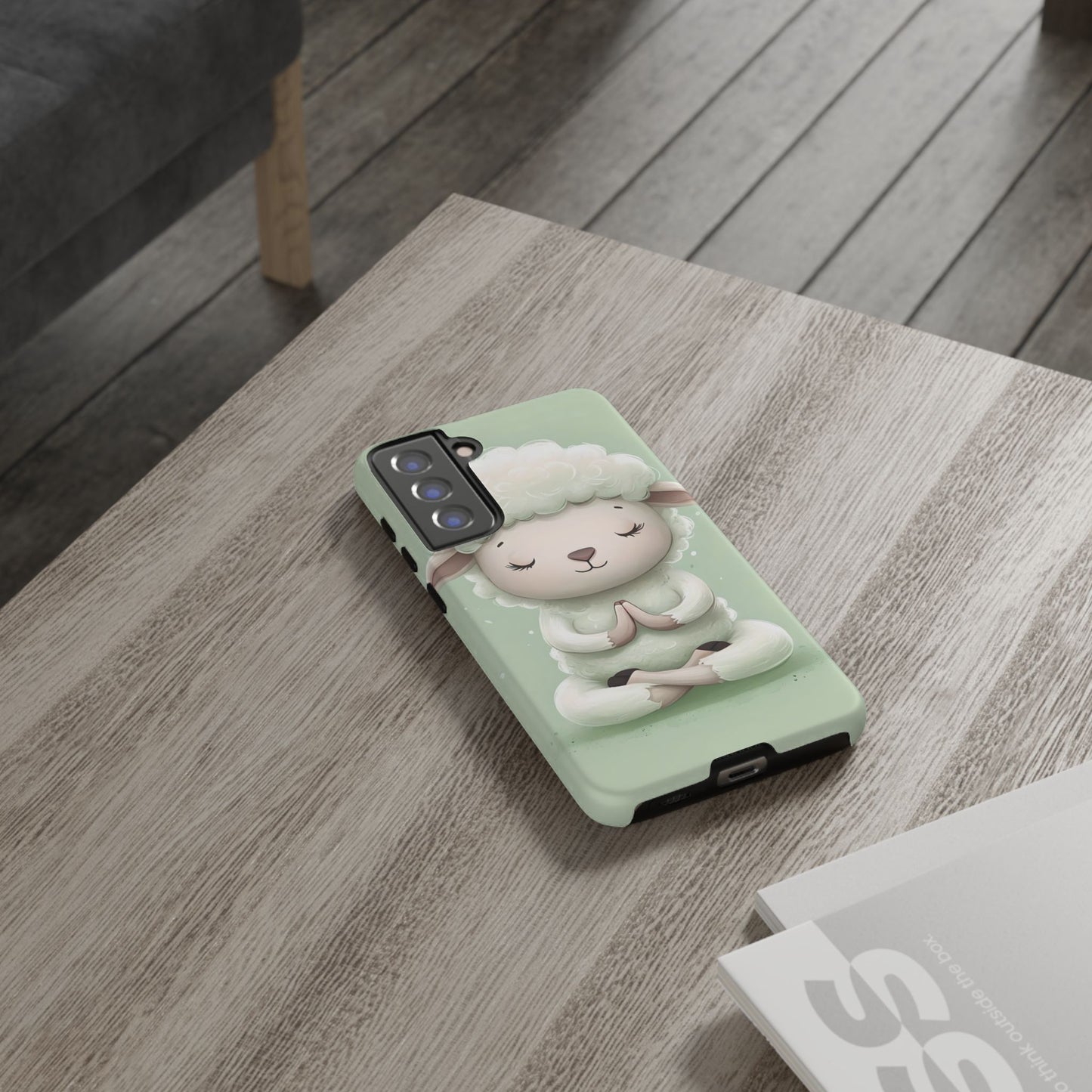 Meditating Lamb Phone Case — Cute Pastel Protective iPhone Cover