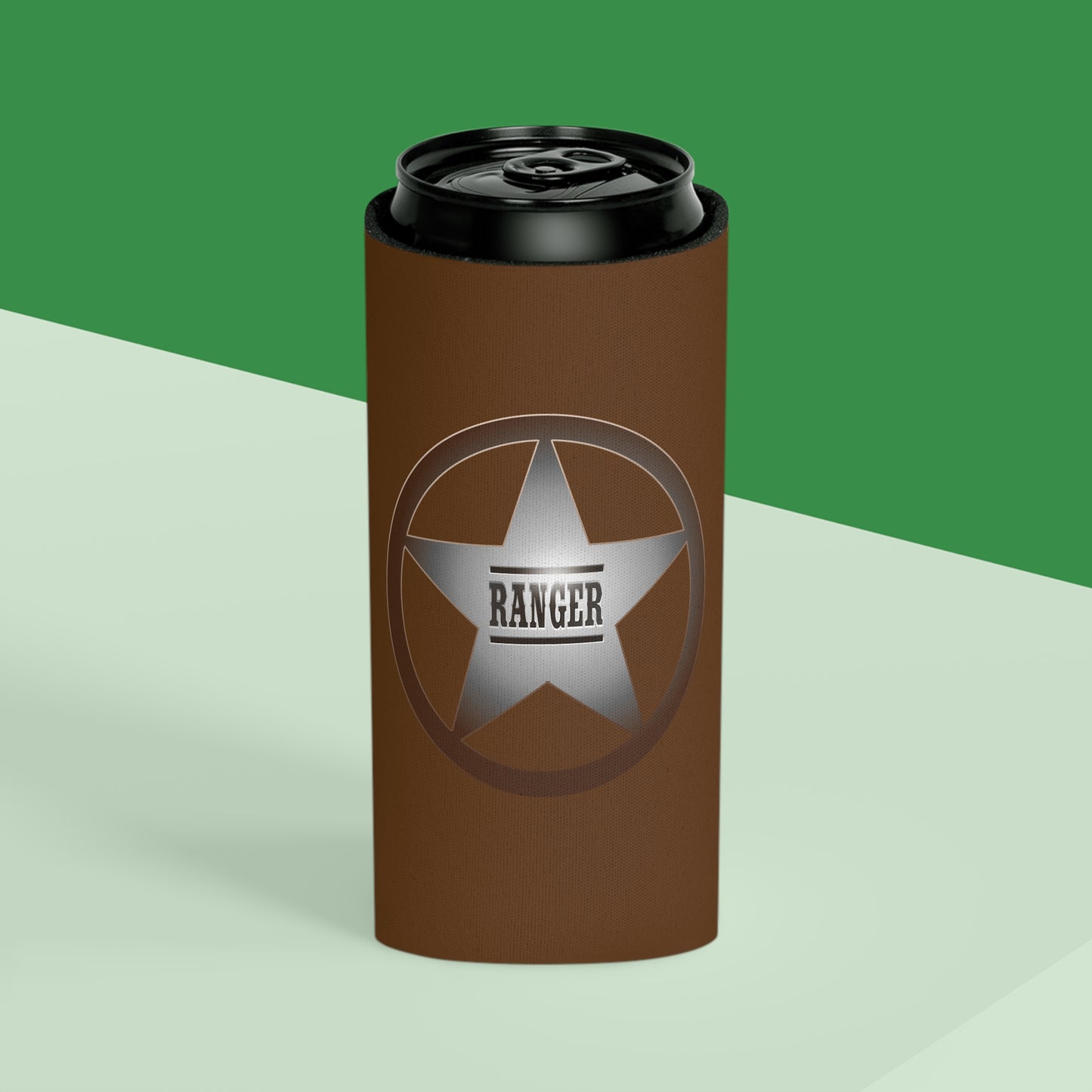 Rustic Ranger Can Cooler – Vintage Style Drink Holder, Perfect for Parties, BBQs, Camping, and Outdoor Adventures