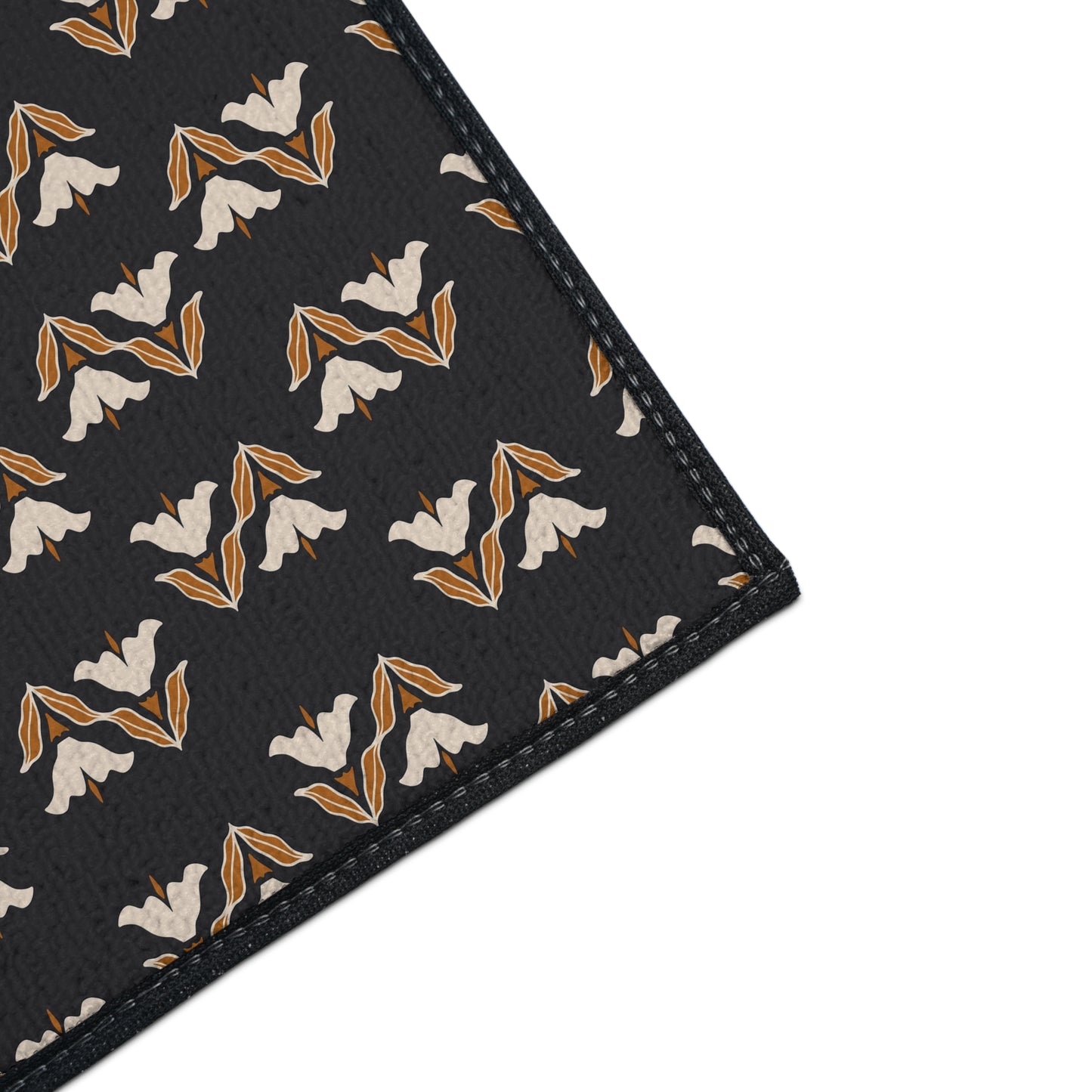 Floor Mat — Modern Retro Floral Pattern Heavy-Duty Entry Rug