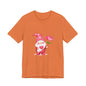 Valentine Gnome T‑Shirt — Cute Pink Gnome Holding Rose Tee