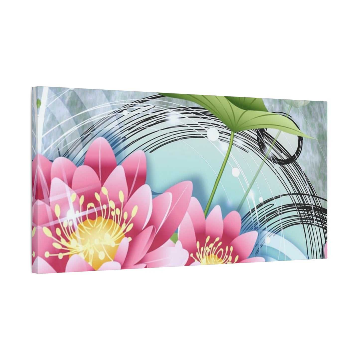 Lotus Blossom Matte Canvas Wall Art — Stretched 1.25" Decorative Print