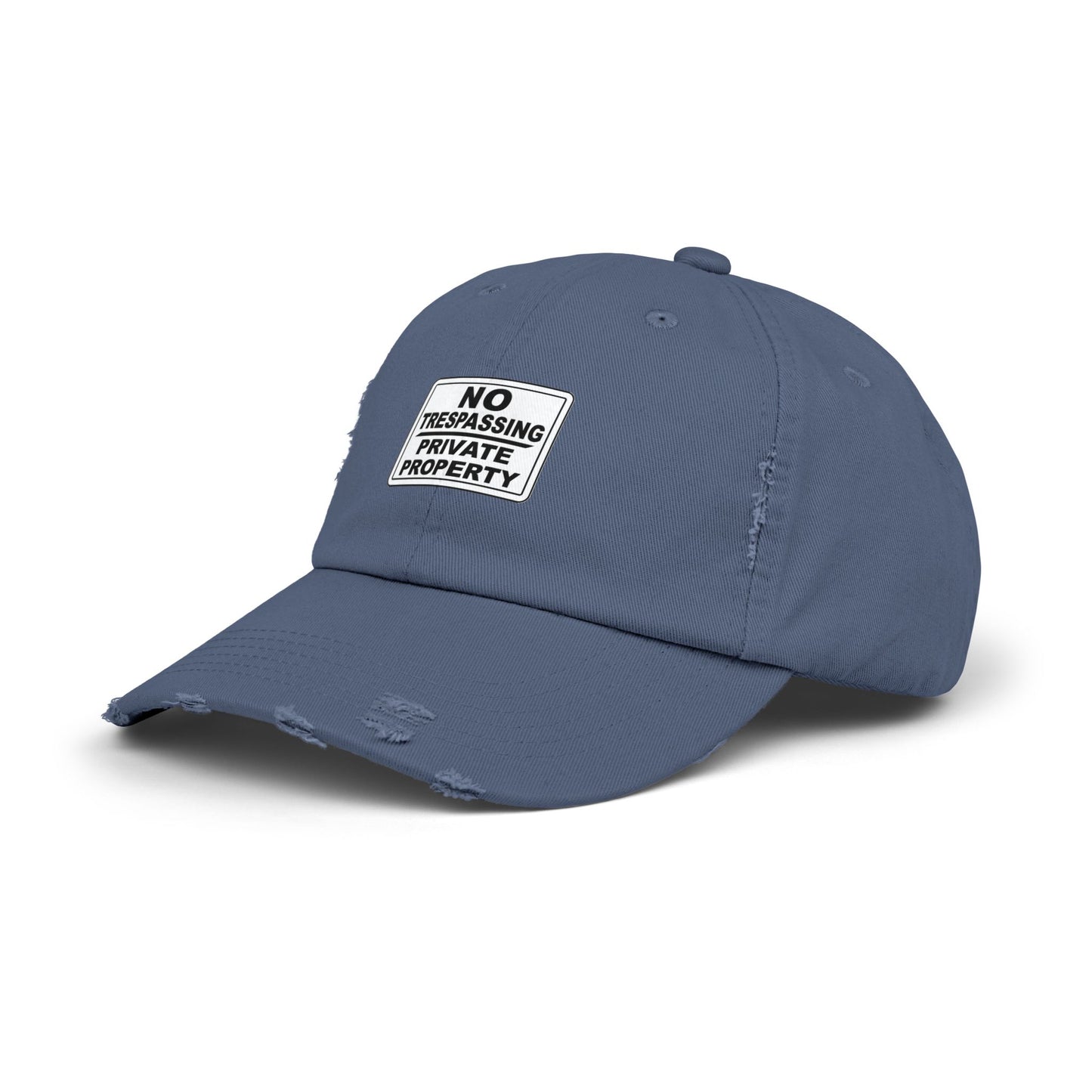 Unisex Distressed Cap - No Trespassing