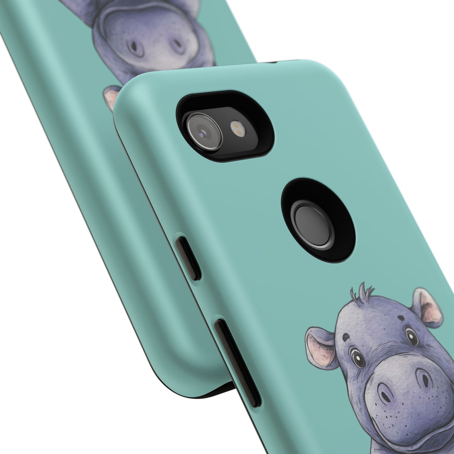 Cute Hippo Phone Case, Tough Phone Cover, Fun Animal Case, Gift for Kids, Cute Decor, Birthday Present