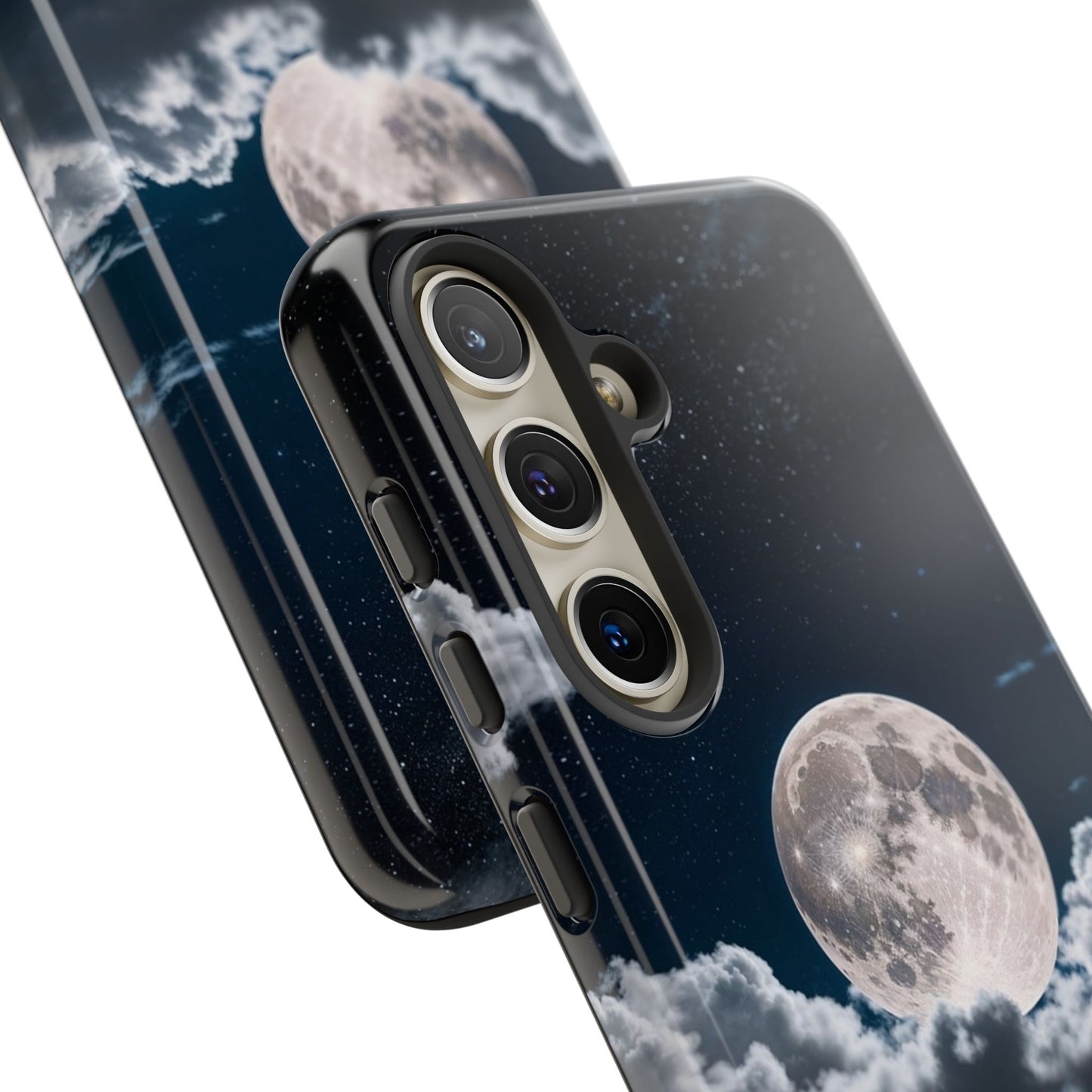 Moonlit Reflection Phone Case — Night Sky Moon & Clouds Tough Case