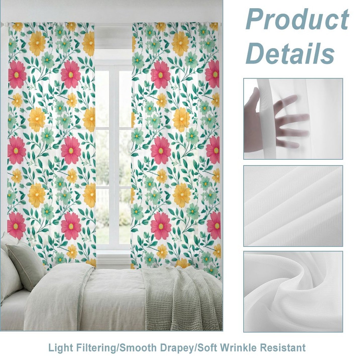 Sheer Curtain Flowers