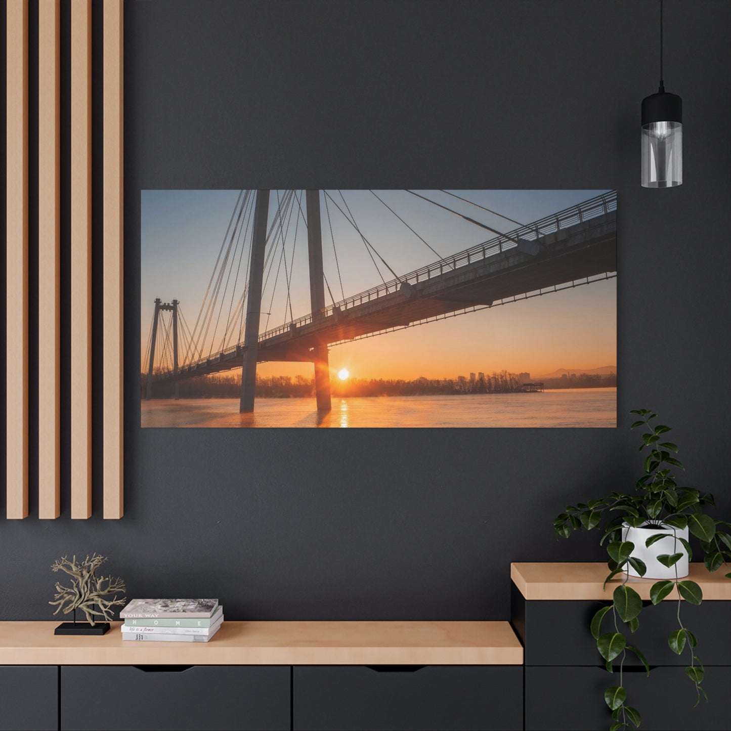 Sunrise Bridge Canvas Wall Art — Matte Stretched Canvas