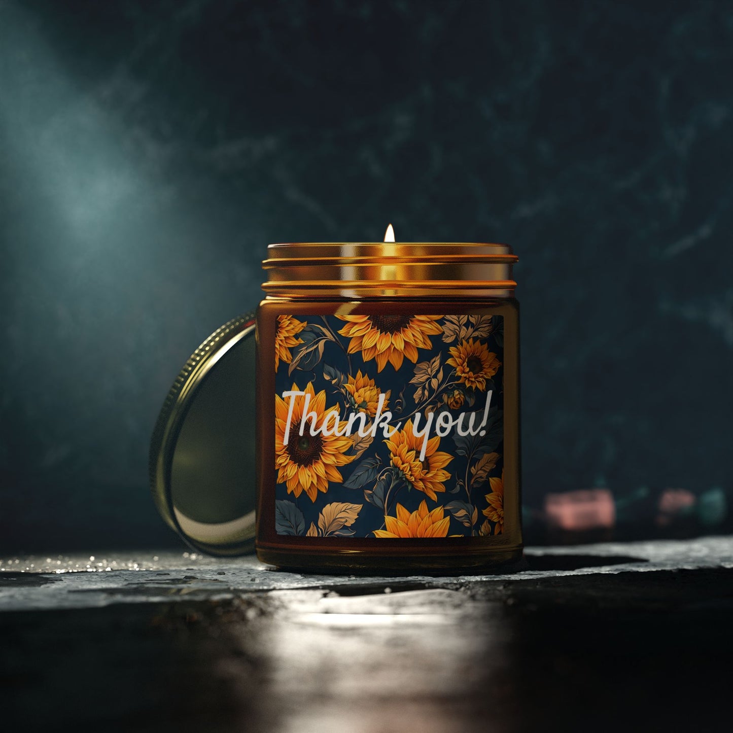 Thank You Sunflower Scented Candle — Coconut Apricot Wax (4oz/9oz)