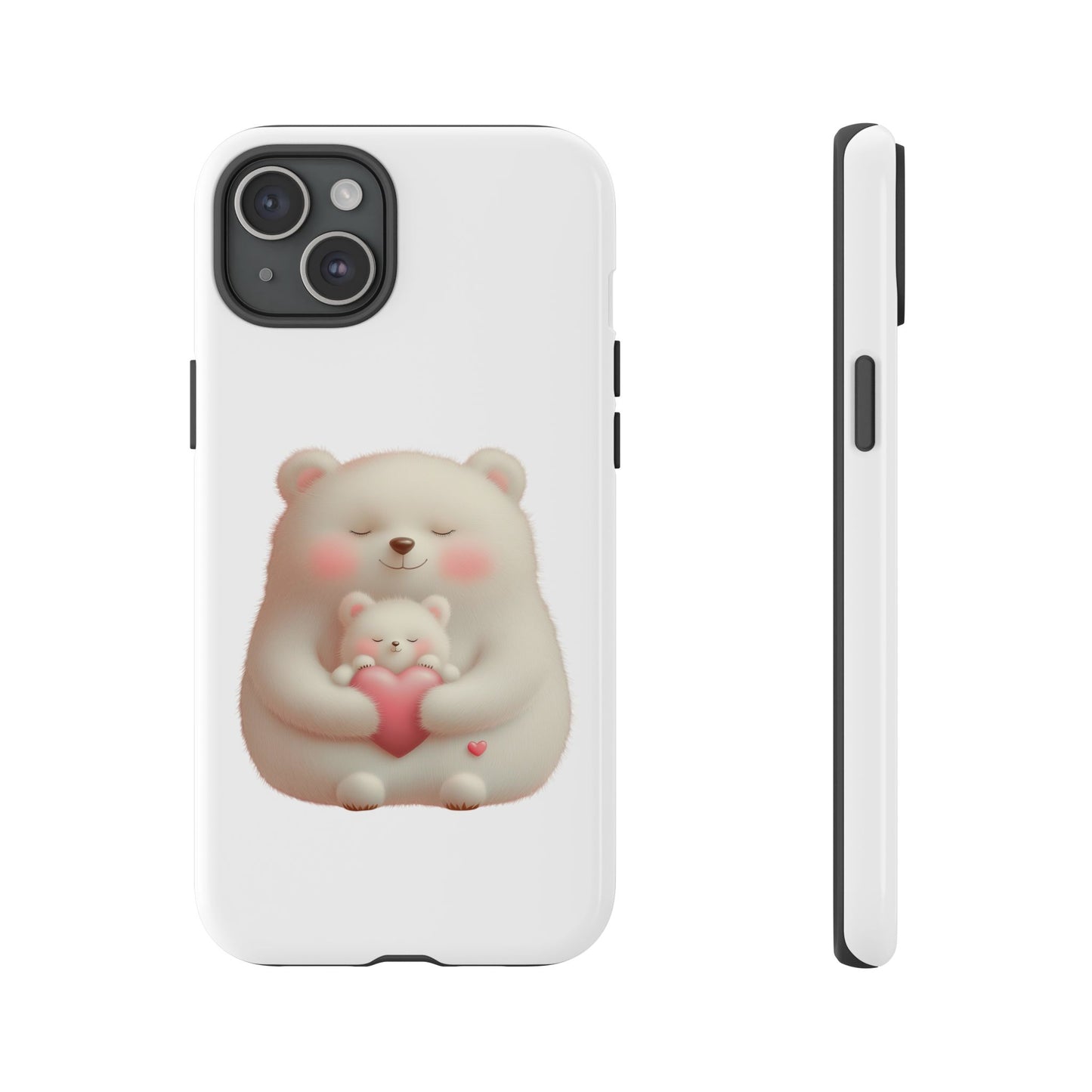 Cute Bear Phone Case, Tough Cases, Animal Lover Gift, Kids Accessories, Mother’s Day, Heartwarming Design